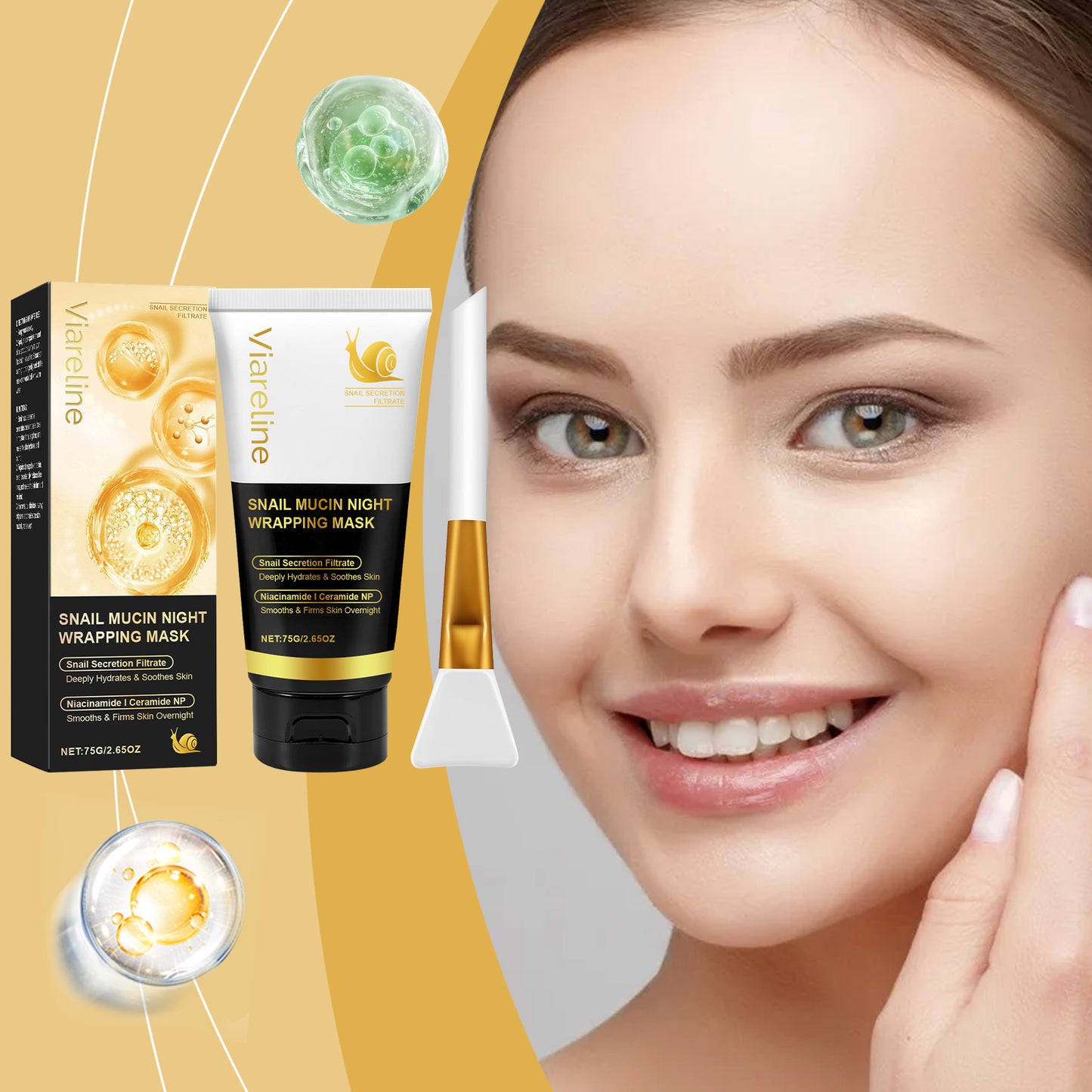 Viareline Turmeric Sleeping Mask Gentle Hydrating Exfoliating Mask Gel Hydrating And Moisturizing Mask