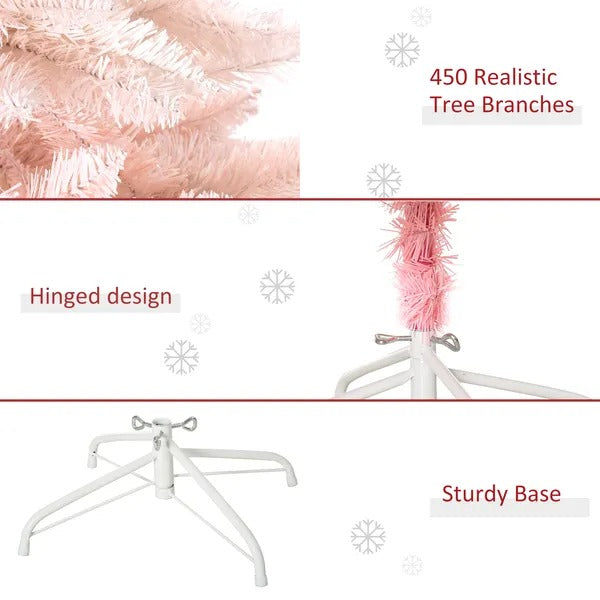 5ft Artificial Christmas Tree Home Decoration Automatic Open White