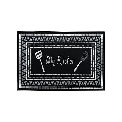 Printed Absorbent & Non-Slip Door Mat - Durable Polyester Carpet With Kitchen Design, Ideal For Bathrooms, Hallways, Living Rooms, Bedrooms Decorative Use & Laundry Rooms