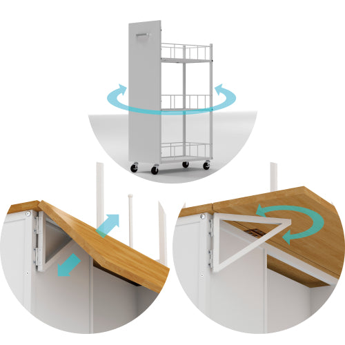 Kitchen Island With Storage Space Breakfast Bar With Folding Flip-Up Pane Large Storage