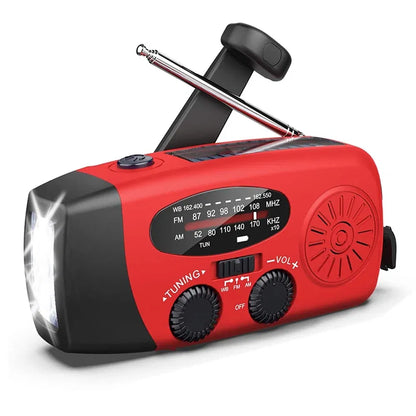 Emergency Radio Crank Solar Hand Weather Power Bank Charger Light