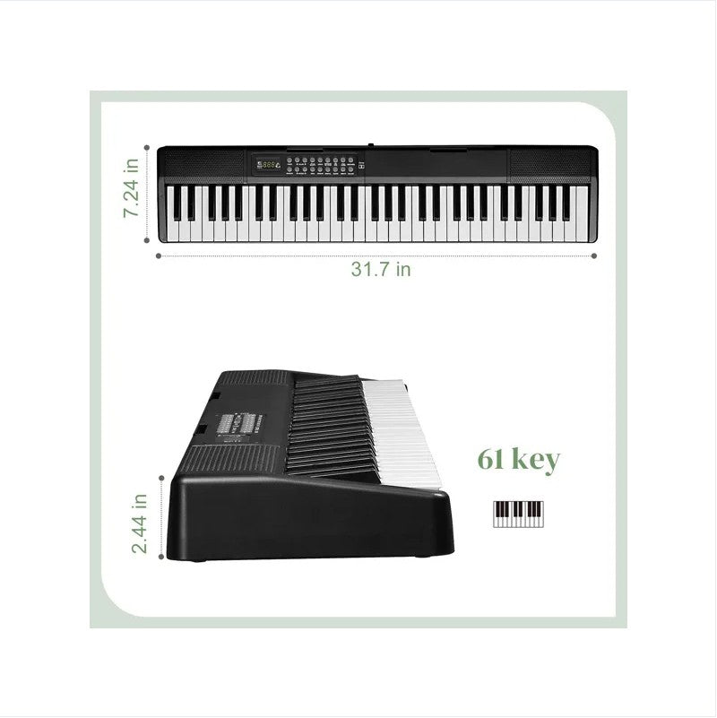 61 Key Folding Piano Semi Weighted Standard Keyboard With Bluetooth Digital Piano