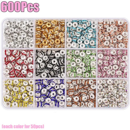 1Box 12Colors Rondelle Spacer Beads About 600pcs 8mm Spacer Beads