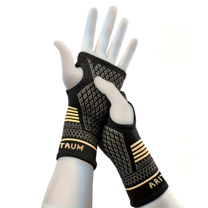 1 Pair Copper Wrist Compression Sleeves Support Brace Unisex For Sports Fitness Workouts Typing Breathable Hand Protection