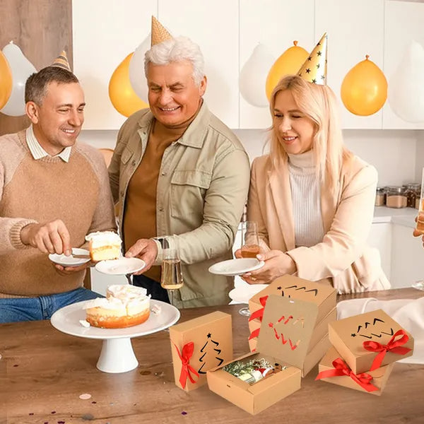 10 Pcs Christmas Gift Boxes With Lids And Red Ribbon Hollow Christmas Tree Beautiful Assorted Boxes Xmas Holiday Gift Wrap Boxes For Xmas Birthday Wedding Holiday Parties