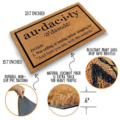 Heavy Duty Natural Coir Welcome Doormat For Front Porch Entryway, Non-Slip Durable Outdoor Mat With Funny Housewarming Gift Design, 23.6x15.7inch 60x40cm