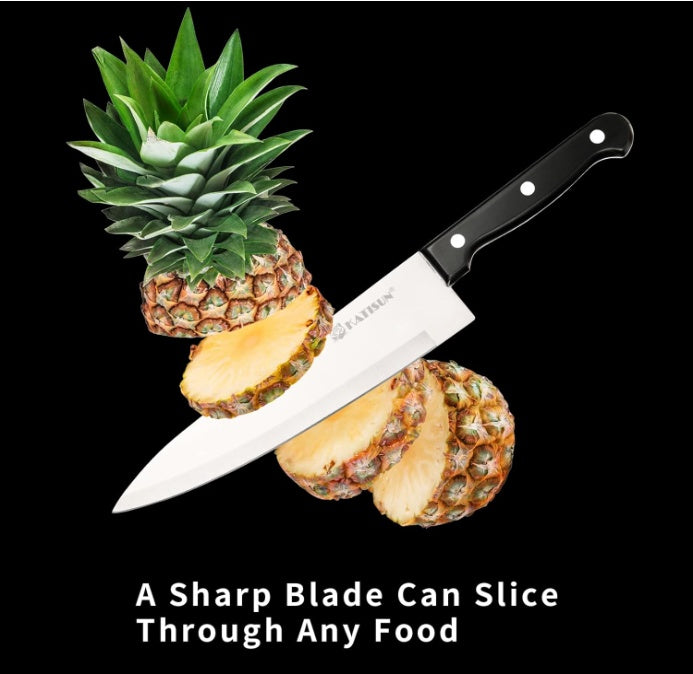 19-piece Knife Set, German Steel, Durable, Dishwasher-safe, Kitchen Knife Set With Built-in Sharpener For Chopping, Slicing, Dicing And Cutting