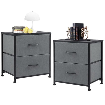 Living Room Cabinet Layers Set Of 2 Fabric Drawers Beside Nightstand Table