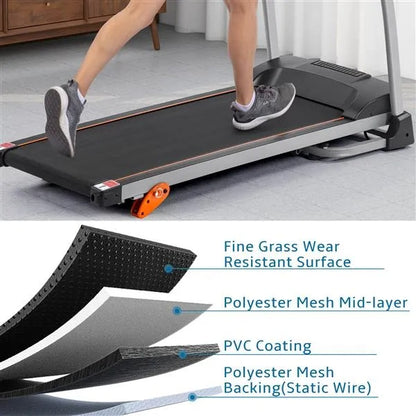 Easy Folding Treadmill For Home Use, 2.5HP Electric Running, Jogging & Walking Machine With Device Holder & Pulse Sensor, 3-Level Incline Adjustable Compact Foldable