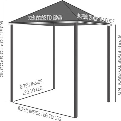 Gazebo With Galvanized Steel Roof  Swiship-Ship Prohibited By WalMart Original