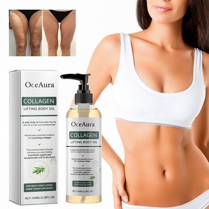 OceAura Collagen Lifting Body Oil, Moisturizing And Firming Arms Belly Fat Full Body Massage Oil