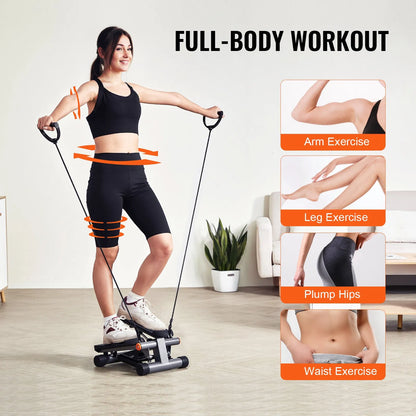 Stair Stepper For Exercise At Home Hydraulic Mini Stepper With Resistance Band