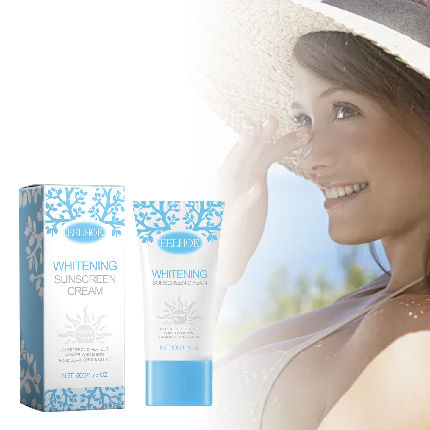 Eelhoe Nicotinamide Whitening Protective Cream, Summer Outdoor Protection Isolation Moisture Clear, Refreshing And Non-Sticky
