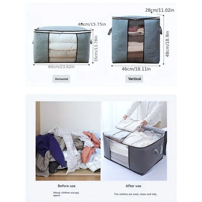 2-Pack Large Storage Bags With Clear Window  Reinforced Handles