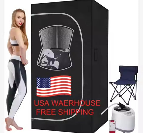 USA Warehouse Free Shipping Home Use Portable Sauna Tent With 2.6L Steamer Foldable Full-Body Sauna Portable Steam Sauna