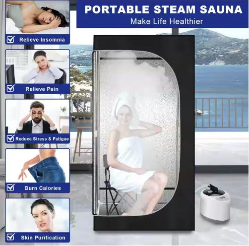 USA Warehouse Free Shipping Home Use Portable Sauna Tent With 2.6L Steamer Foldable Full-Body Sauna Portable Steam Sauna