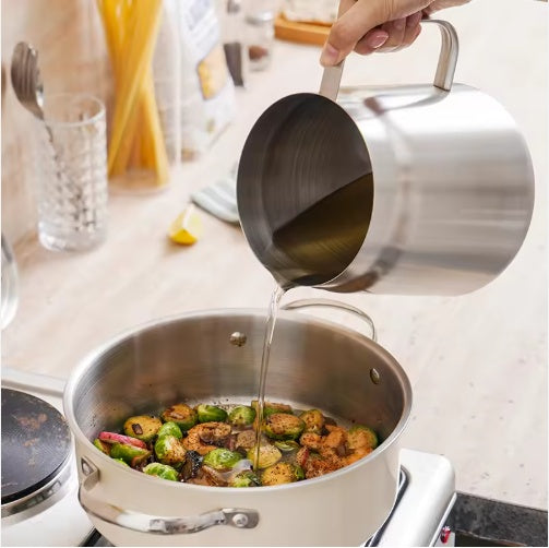 2L Stainless Steel Oil Filter Pot With Fine Mesh Strainer, Grease Storage Can, And Fry Basket