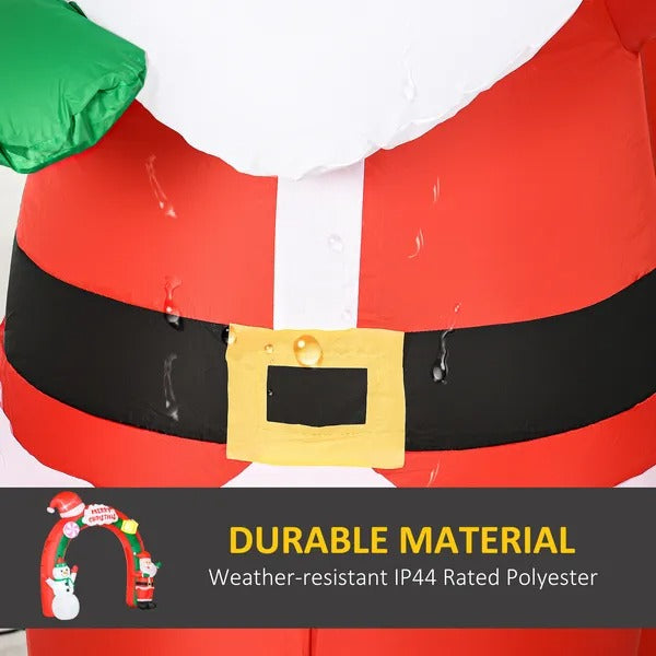 9ft Christmas Inflatable Archway With Santa Claus And Snowman For Outdoor, Blow Up Decoration With LED Lights