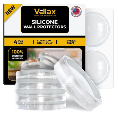 Wall Protectors 4 Pcs Of Clear Rubber Knob Self Adhesive Guard Door Bumper Reusable Solution For Stopping Damage