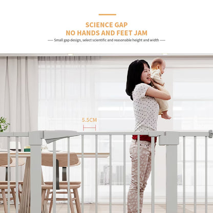 High White Child Safety Gate For Baby Door Barrier With Extensions