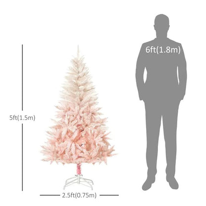 5ft Artificial Christmas Tree Home Decoration Automatic Open White