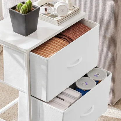 Living Room Cabinet Layers Set Of 2 Fabric Drawers Beside Nightstand Table