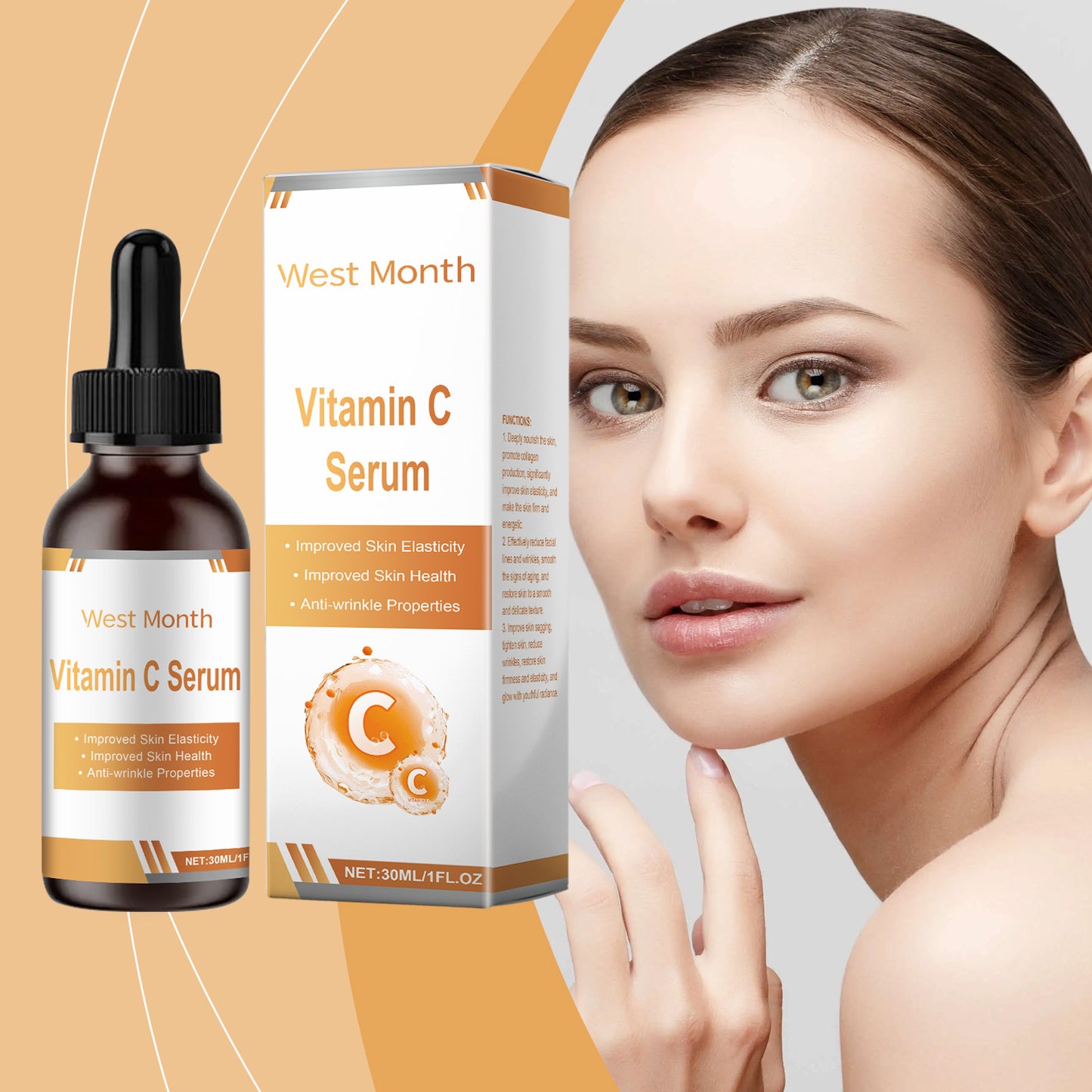 West&Month Facial Serum Nourishes And Restores Fine Lines And Improves Skin Elasticity And Shine