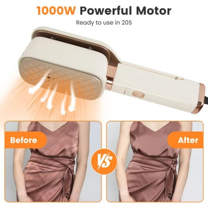 3 In 1 Travel Steamer For Clothes, 1000W Handheld Garment Steamer With 180 Rotating Head - Flat Iron, Hanging & Clip Steamer, Dry Wet Ironing, 20OZ Leak-Proof Tank, Lightweight For Travel Home