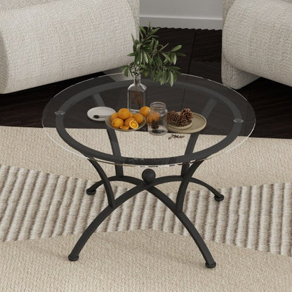 3 Piece Tempered Glass Surface Coffee Table Set Decor Coffee Table