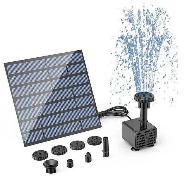 Solar Power Fountain Submersible Floating Water Bird Bath Pond Garden Pool