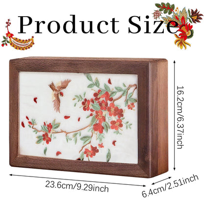 Solid Wood Jewelry Storage Box Ladies Retro Wooden Necklace Jewelry Bracelet Watch Display Box Handmade Wedding Birthday Anniversary Jewelry Box