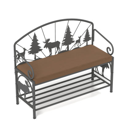 Shoe Rack Bench For Entryway, Industrial Bench Rustic Shoe Rack For Small Spaces