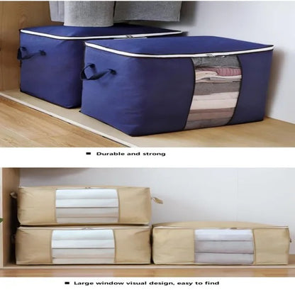 2-Pack Large Storage Bags With Clear Window  Reinforced Handles