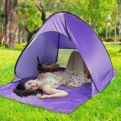 Beach Tent Shade Shelter Anti-UV Automatic Waterproof Tent Canopy For Man With Net Window Storage Bag