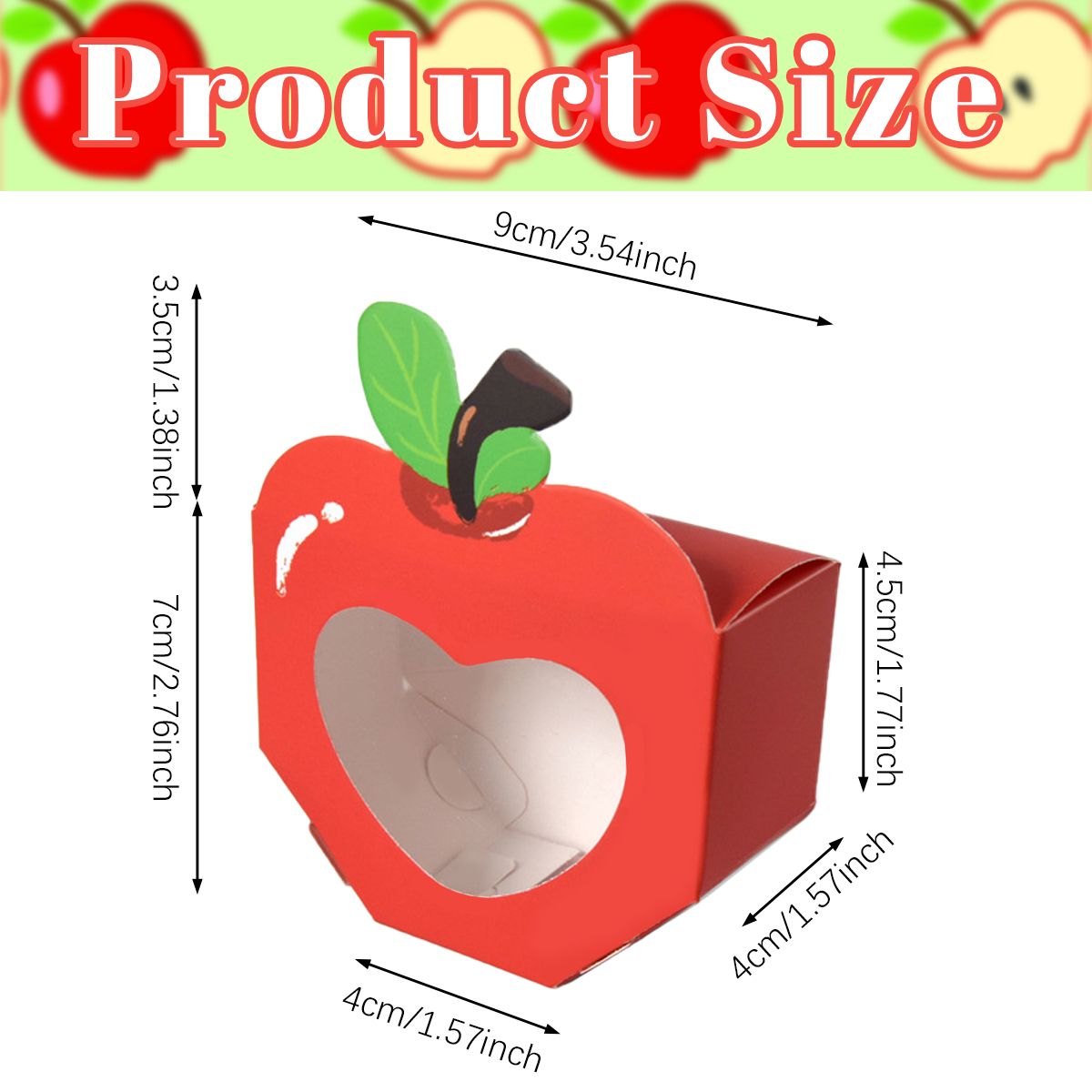 Shaped Gift Boxes With Clear Window Back To School Paper Candy Container DIY Teacher Appreciation Thank You Treat Box For Birthday Wedding Graduation Party Decoration Supplies