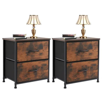 Living Room Cabinet Layers Set Of 2 Fabric Drawers Beside Nightstand Table