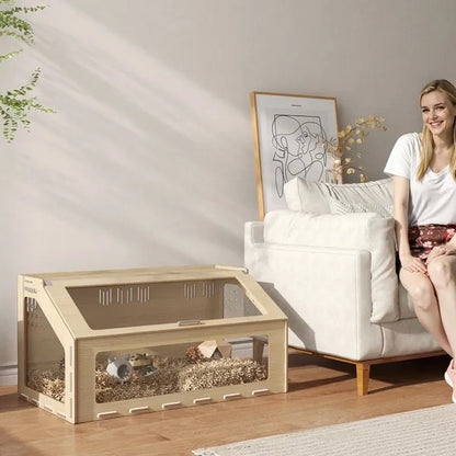 39 Inch Hamster Cage Habitat With Acrylic Window & Openable Top For  Hamster