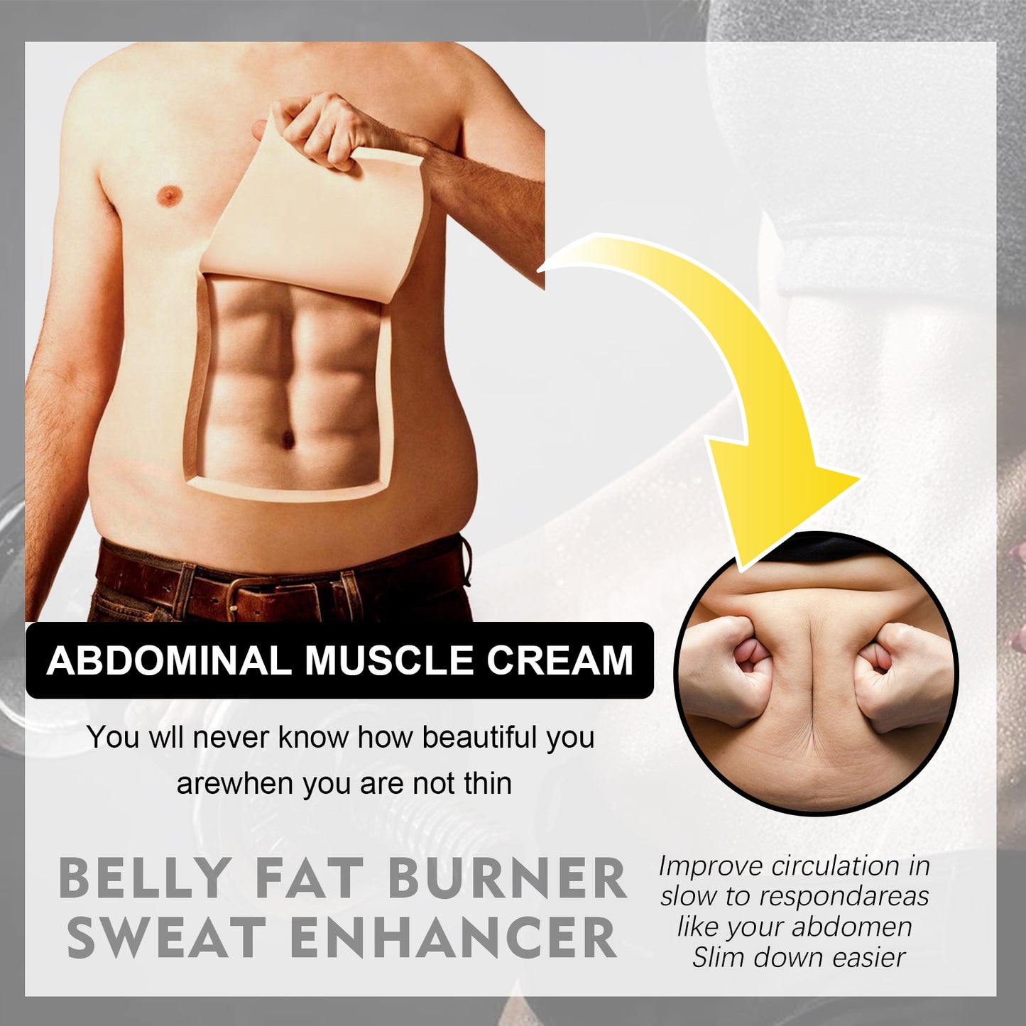East Moon Abdominal Toning Cream, Toning And Strengthening Muscle Line Waistline Abs Firming And Shaping Massage Cream