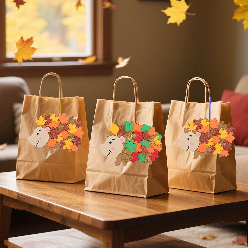 8 Pcs Fall Hedgehog Craft Kits Fall Leafy Hedgehog Ornaments Decorations Art Sets With Maple Leaves Wiggle Eyes For Thanksgiving Party Art Activities Birthday