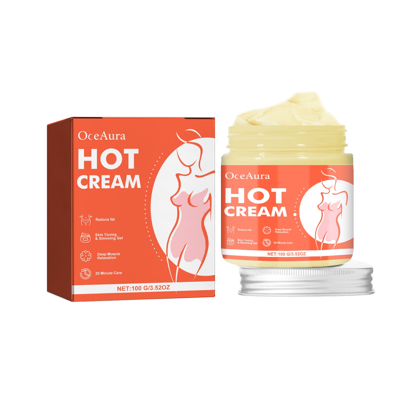 OceAura Body Care Cream Nourishes The Skin On The Arms And Body, Highlighting The Curves Of The Figure. Daily Care Massage Cream