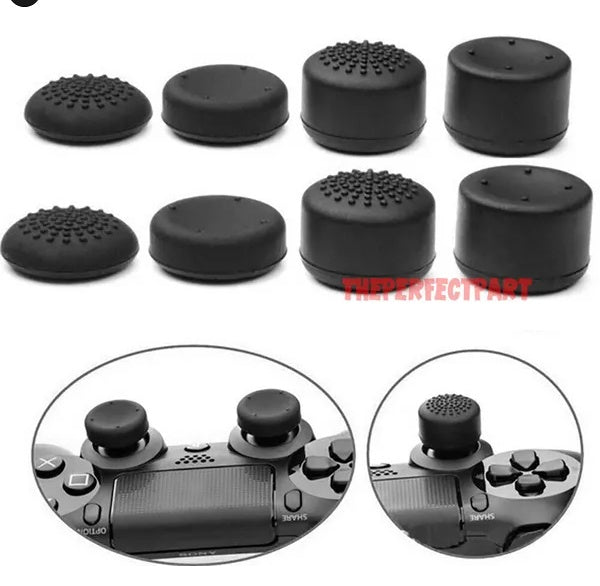 8Pcs Black Silicone Thumb Stick Grip Cover Caps For PS4 One Controller US