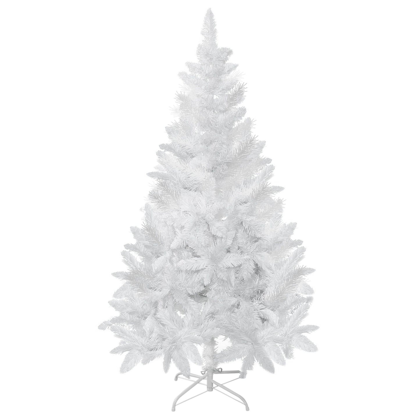 5ft Artificial Christmas Tree With Pine Realistic Branches, Auto Open, For Indoor Decoration, White