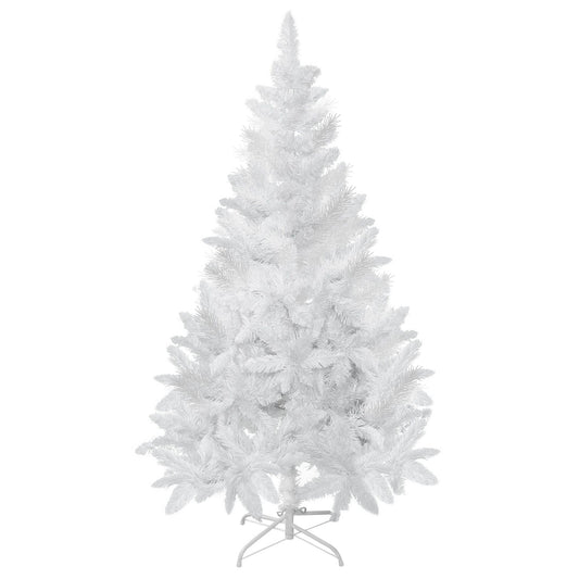5ft Artificial Christmas Tree With Pine Realistic Branches, Auto Open, For Indoor Decoration, White