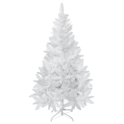 5ft Artificial Christmas Tree With Pine Realistic Branches, Auto Open, For Indoor Decoration, White