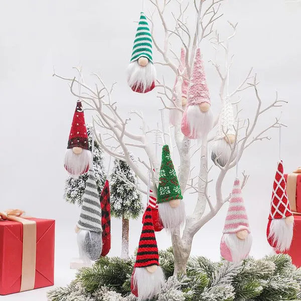 12 Pcs Christmas Gnomes Hanging Ornaments Tomte Gnomes Plush Decorative Ornaments Faceless Gnome Xmas Tree Hanging Decorative Santa Elf Home Wall Table Decor For Christmas Home